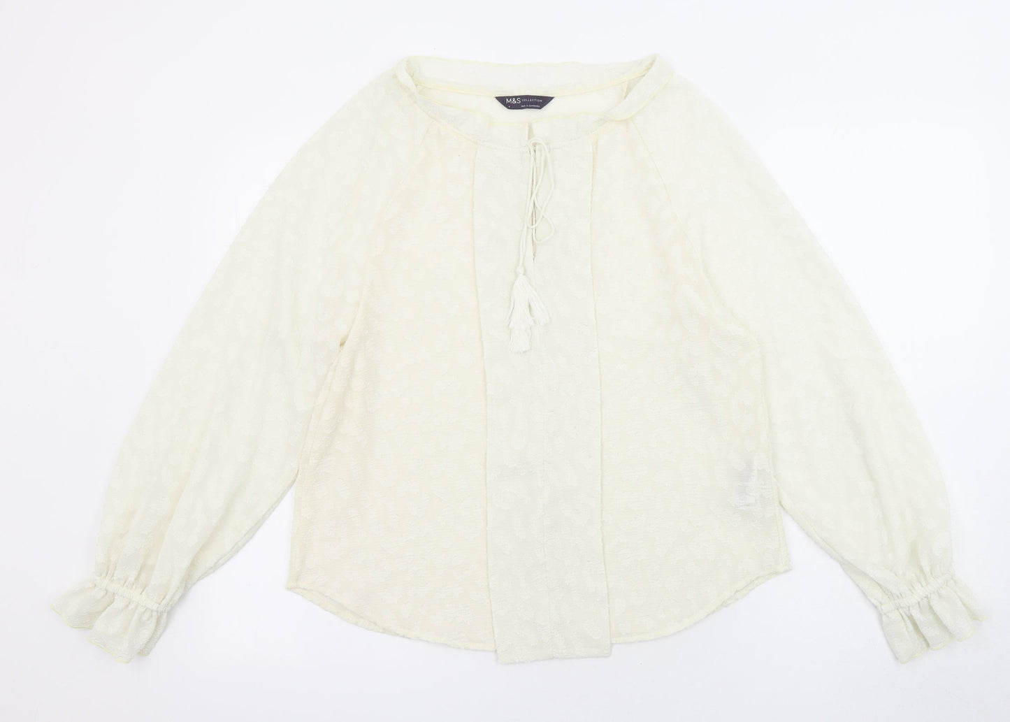 Womens UK Size 6 Marks and Spencer Ivory Basic Blouse