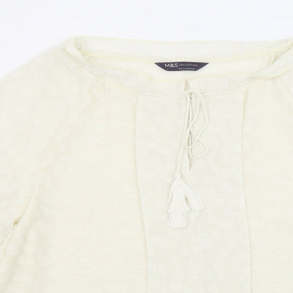 Womens UK Size 6 Marks and Spencer Ivory Basic Blouse