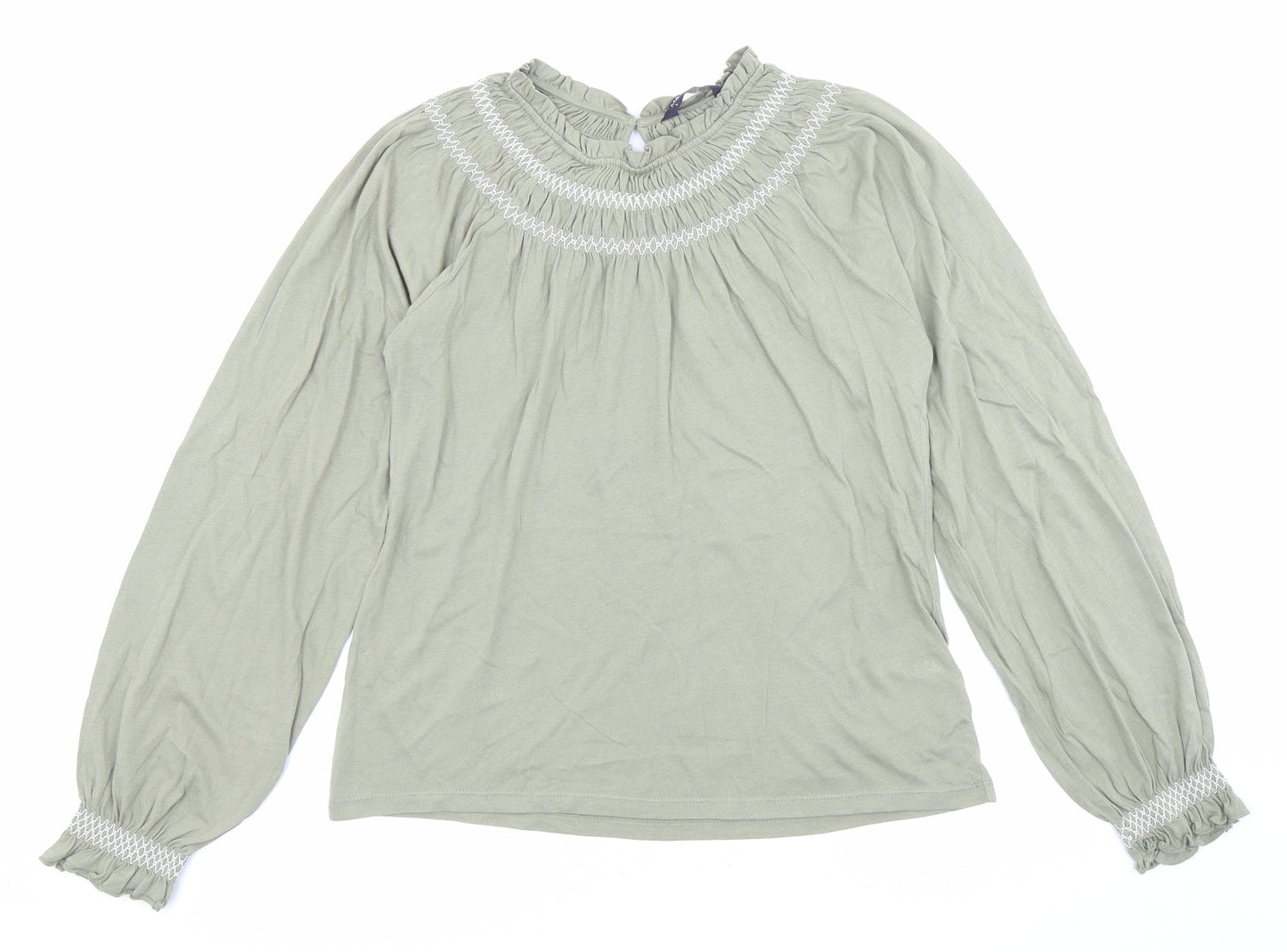 Womens UK Size 6 Marks and Spencer Green Basic T-Shirt