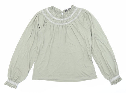 Womens UK Size 6 Marks and Spencer Green Basic T-Shirt