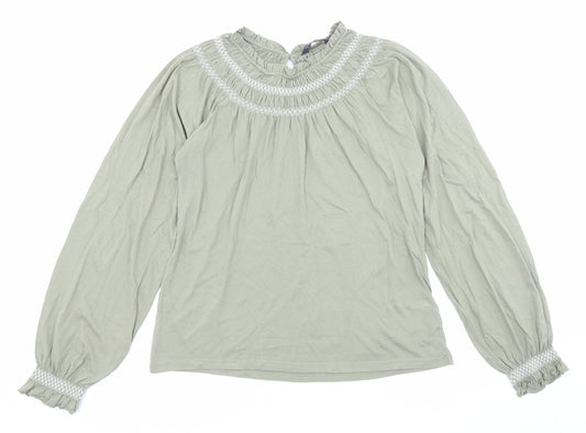 Womens UK Size 6 Marks and Spencer Green Basic T-Shirt