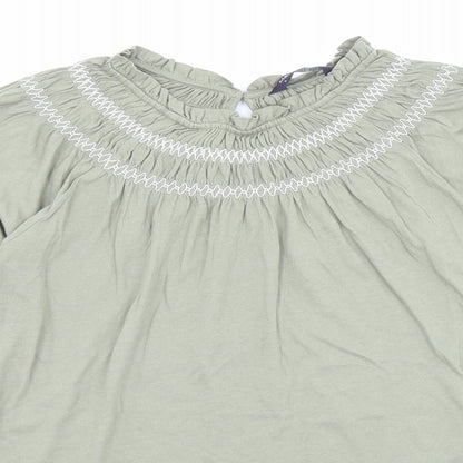 Womens UK Size 6 Marks and Spencer Green Basic T-Shirt