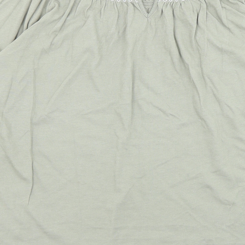Womens UK Size 6 Marks and Spencer Green Basic T-Shirt