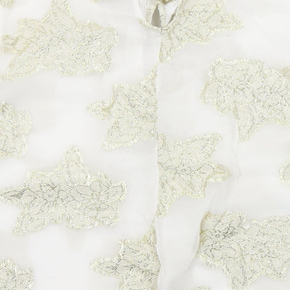 Miss Selfridge Womens White Floral Viscose Basic Blouse Size 6 Halter - Flared and layered sleeves