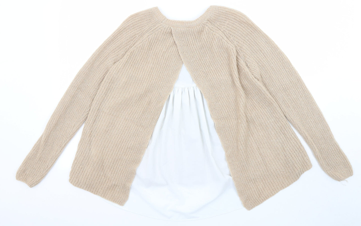 Womens UK Size 8 Marks and Spencer Beige Pullover Jumper