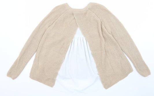 Womens UK Size 8 Marks and Spencer Beige Pullover Jumper