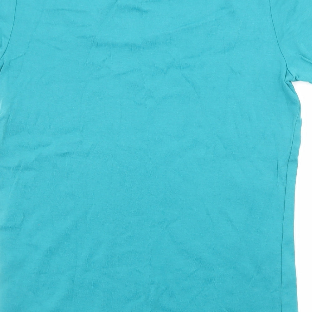 Bonmarché Womens Green Cotton Basic T-Shirt Size S Square Neck