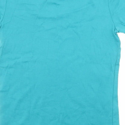 Bonmarché Womens Green Cotton Basic T-Shirt Size S Square Neck