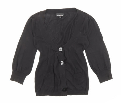 Womens UK Size 10 Warehouse Black Cardigan Jumper