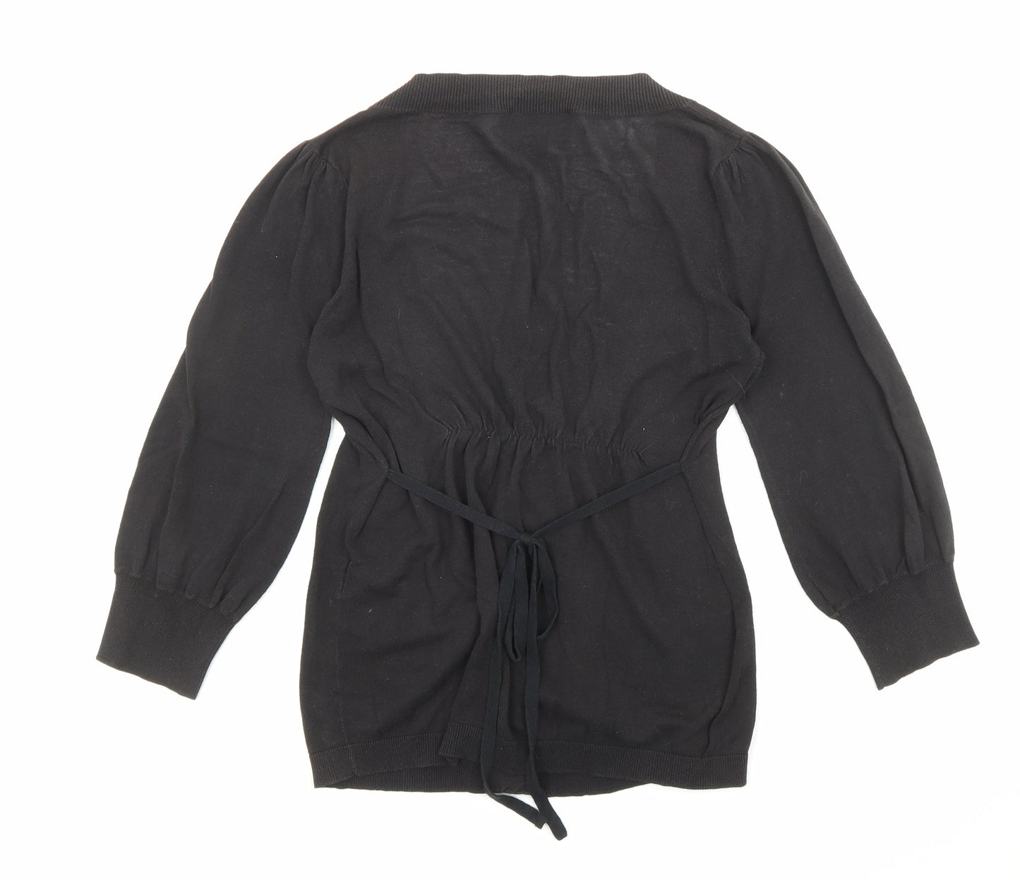 Womens UK Size 10 Warehouse Black Cardigan Jumper