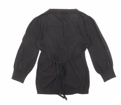 Womens UK Size 10 Warehouse Black Cardigan Jumper