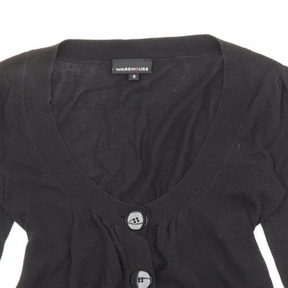 Womens UK Size 10 Warehouse Black Cardigan Jumper