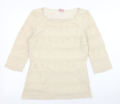 Womens UK Size 10 Phase Eight Beige Basic T-Shirt