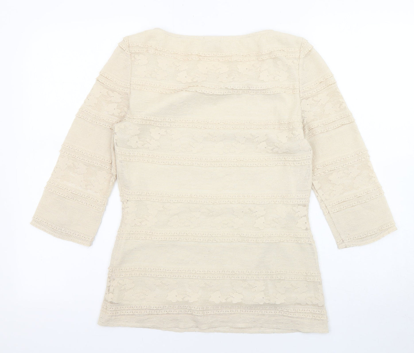 Womens UK Size 10 Phase Eight Beige Basic T-Shirt
