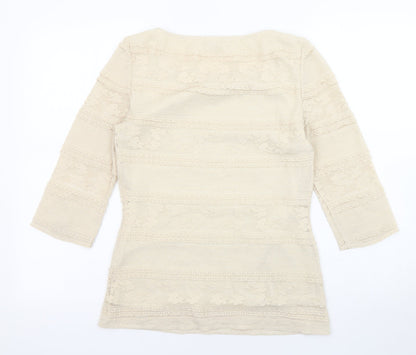 Womens UK Size 10 Phase Eight Beige Basic T-Shirt