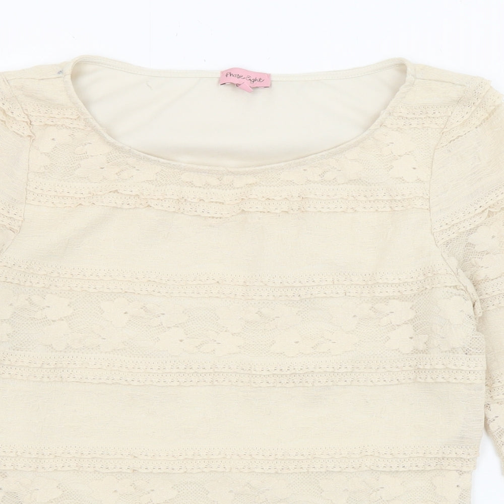Womens UK Size 10 Phase Eight Beige Basic T-Shirt