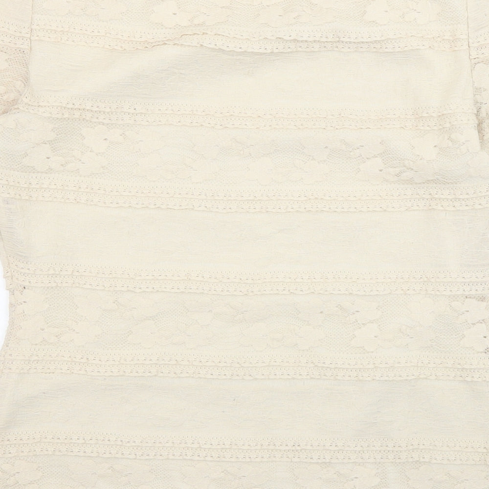 Womens UK Size 10 Phase Eight Beige Basic T-Shirt