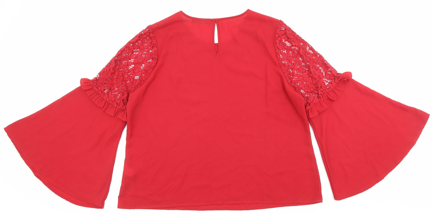 Womens UK Size 20 Marks and Spencer Red Basic Blouse