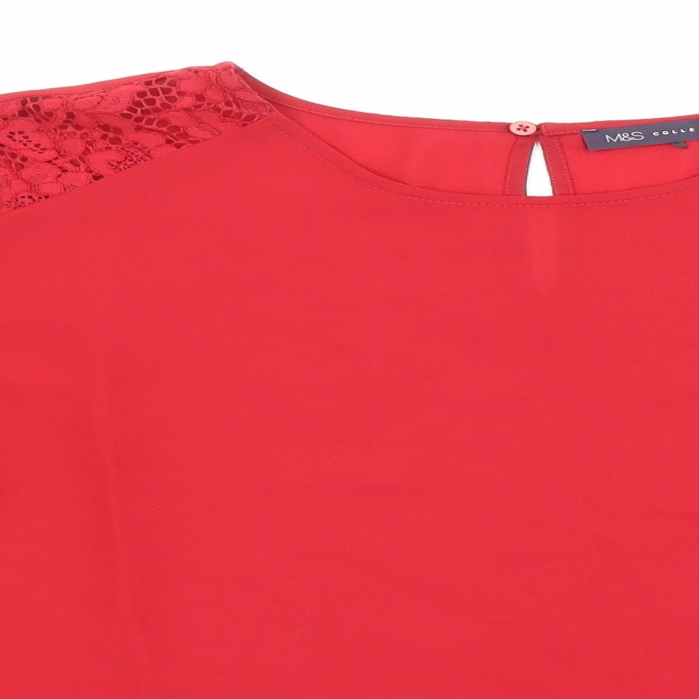 Womens UK Size 20 Marks and Spencer Red Basic Blouse