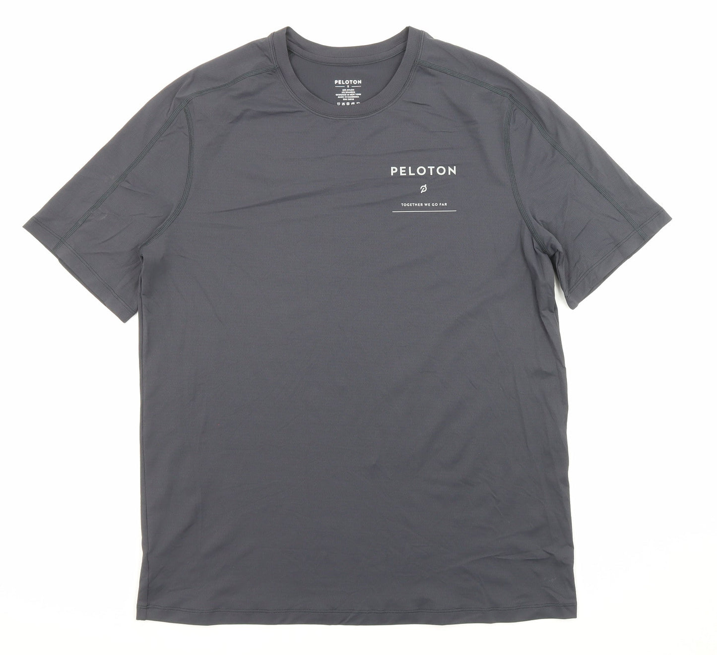 Peleton Mens Grey Nylon Jersey T-Shirt Size S Crew Neck Pullover