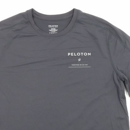 Peleton Mens Grey Nylon Jersey T-Shirt Size S Crew Neck Pullover