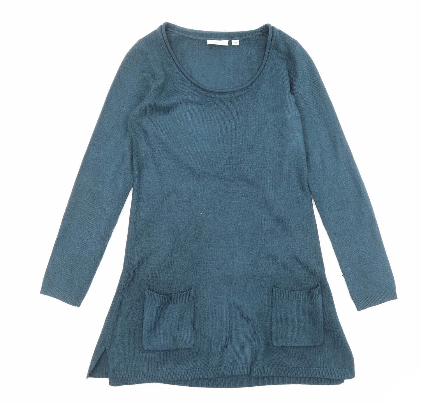 New Look Womens Black Acrylic A-Line Size 10 Scoop Neck Pullover