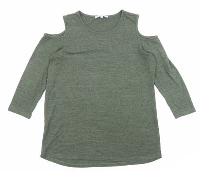 Christopher Fink Womens Green Crew Neck Acrylic Pullover Jumper Size M