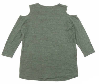 Christopher Fink Womens Green Crew Neck Acrylic Pullover Jumper Size M