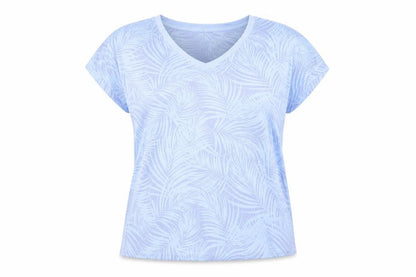Midnight Womens Blue V-Neck Geometric Polyester Pullover Jumper Size M