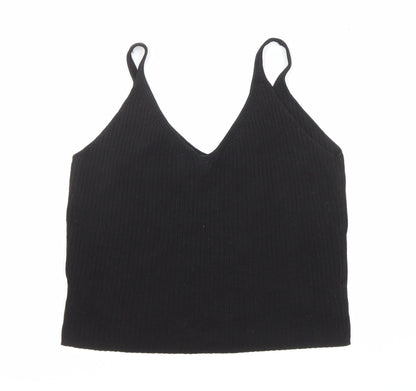 Divided by H&M Womens Black Viscose Camisole T-Shirt Size S Scoop Neck