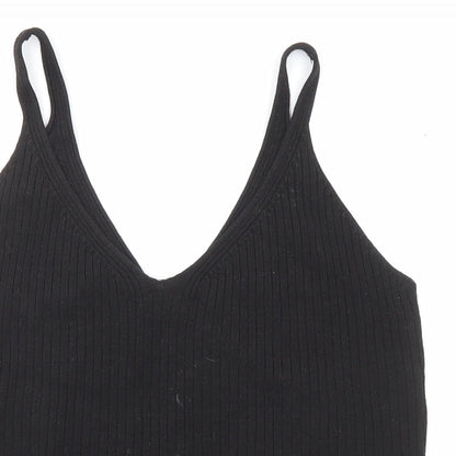 Divided by H&M Womens Black Viscose Camisole T-Shirt Size S Scoop Neck