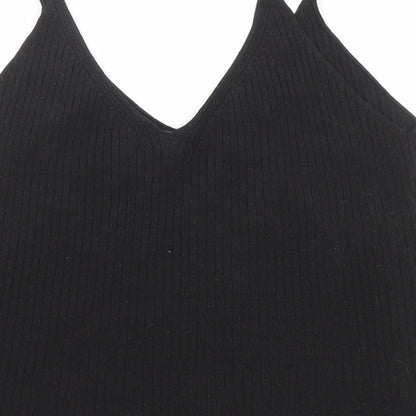 Divided by H&M Womens Black Viscose Camisole T-Shirt Size S Scoop Neck