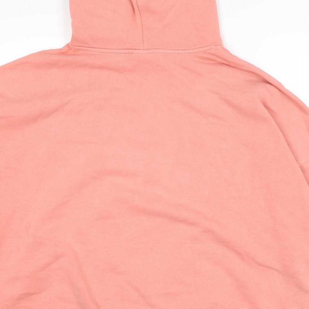 Reebok Womens Pink Cotton Pullover Hoodie Size L Pullover - Logo