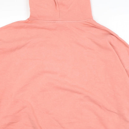 Reebok Womens Pink Cotton Pullover Hoodie Size L Pullover - Logo