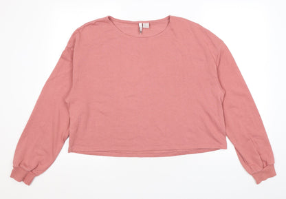 H&M Womens Pink Cotton Pullover Sweatshirt Size M Pullover