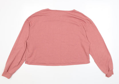 H&M Womens Pink Cotton Pullover Sweatshirt Size M Pullover