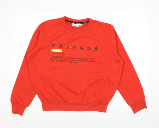Womens UK Size XS FRIENDS Red Pullover Sweatshirt