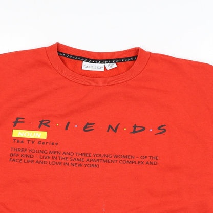 Womens UK Size XS FRIENDS Red Pullover Sweatshirt