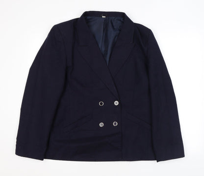 Edinburgh Womens Blue Jacket Blazer Size 14 Button