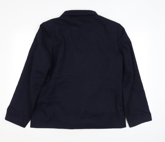 Edinburgh Womens Blue Jacket Blazer Size 14 Button