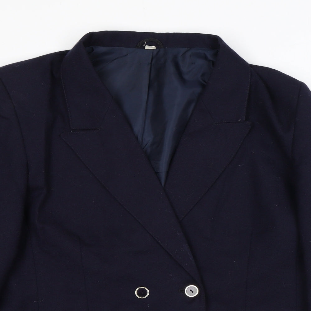 Edinburgh Womens Blue Jacket Blazer Size 14 Button