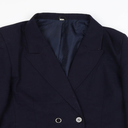 Edinburgh Womens Blue Jacket Blazer Size 14 Button