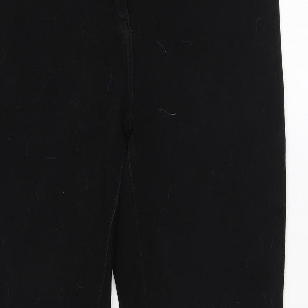 NEXT Womens Black Cotton Skinny Jeans Size 12 L28 in Regular Zip