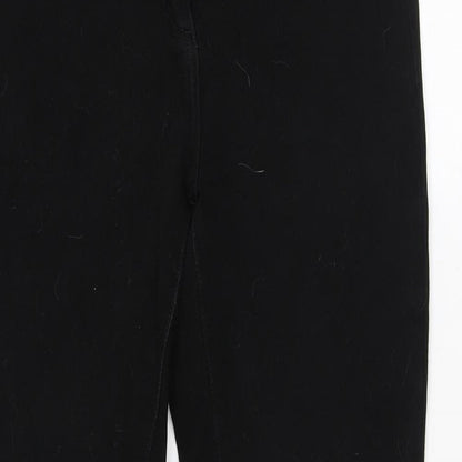 NEXT Womens Black Cotton Skinny Jeans Size 12 L28 in Regular Zip