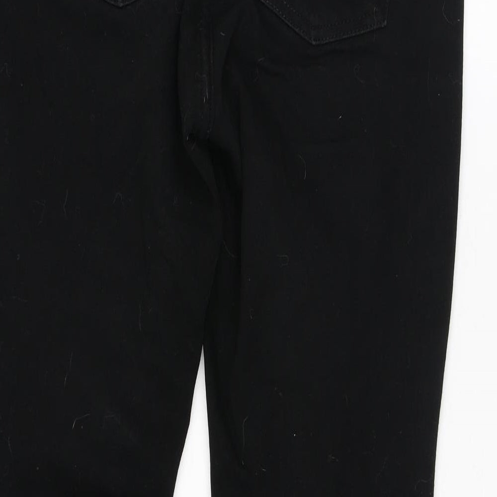 NEXT Womens Black Cotton Skinny Jeans Size 12 L28 in Regular Zip