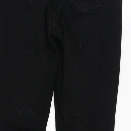 NEXT Womens Black Cotton Skinny Jeans Size 12 L28 in Regular Zip