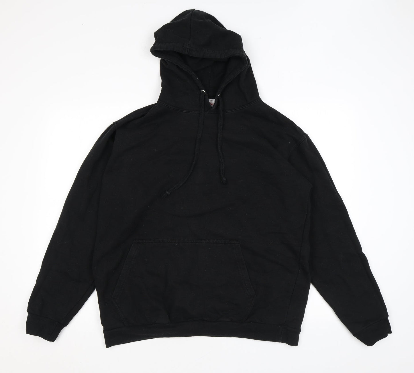 Mens UK Size L Stars & Stripes Black Pullover Hoodie