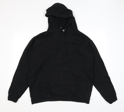 Mens UK Size L Stars & Stripes Black Pullover Hoodie