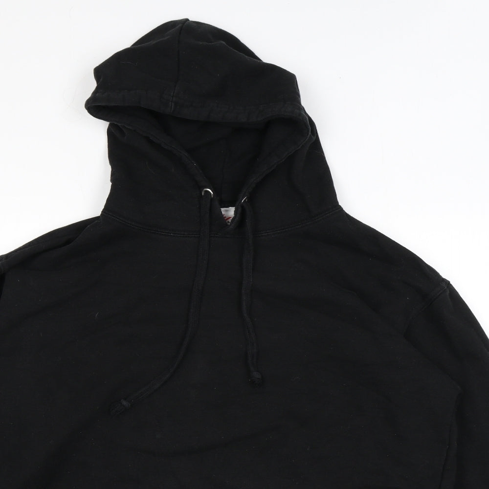 Mens UK Size L Stars & Stripes Black Pullover Hoodie
