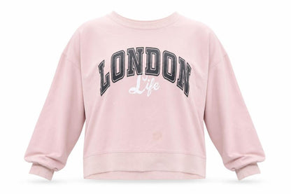 Apricot Womens Pink Cotton Pullover Sweatshirt Size 8 Pullover - London
